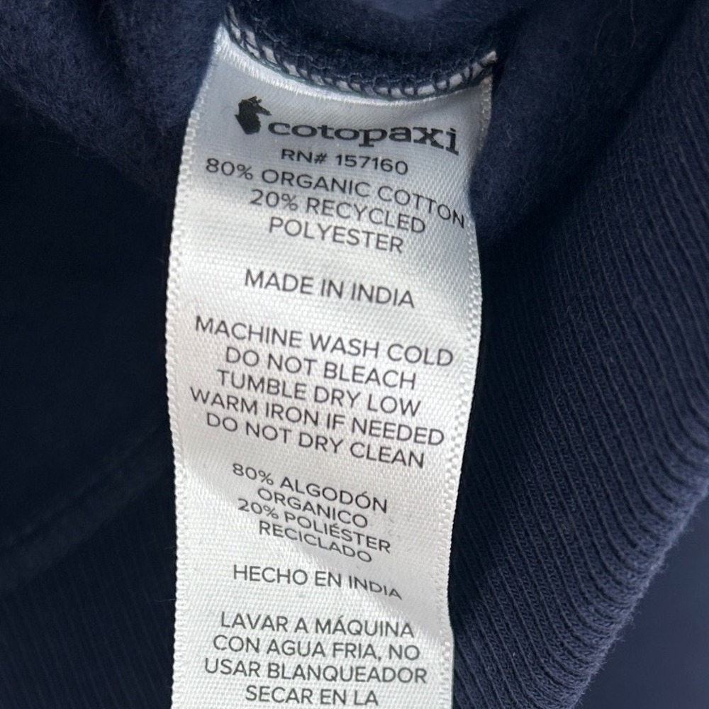 Cotopaxi Do Good Crewneck Sweatshirt Navy Blue Women Small Organic Cotton Blend - Picture 7 of 9